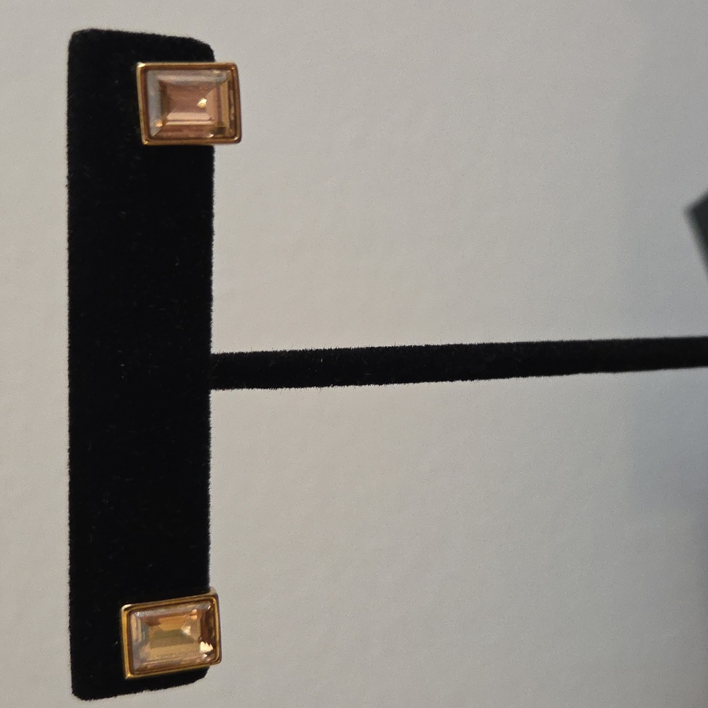 Swarovski Gold-Tone Rectangular Earrings